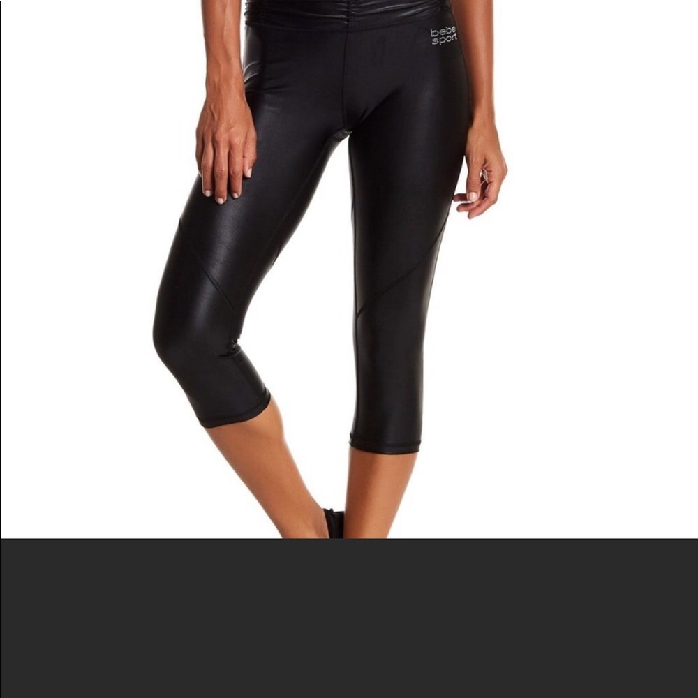 Bebe black Capri sports wear pants NWT